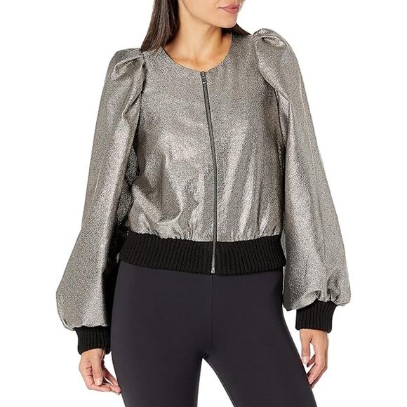 Trina Turk Silver Bomber Jacket - Picture 5 of 10